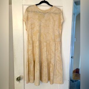 GAP khaki floral print swing dress - size Large Tall NWT